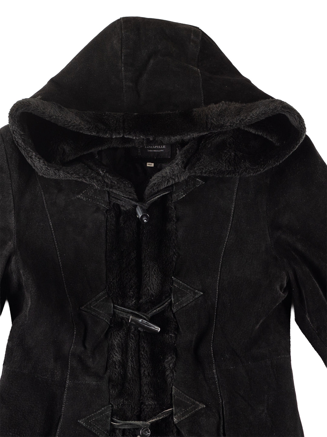 Vintage 00's Women Suede Coat in Black