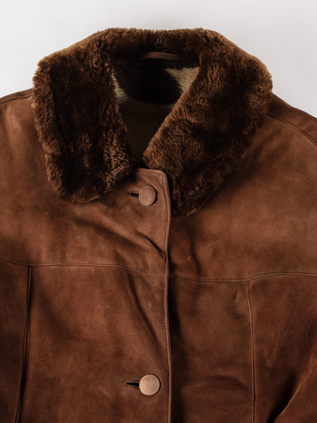 Vintage 80's Women Sheepskin Coat in BrownMN528