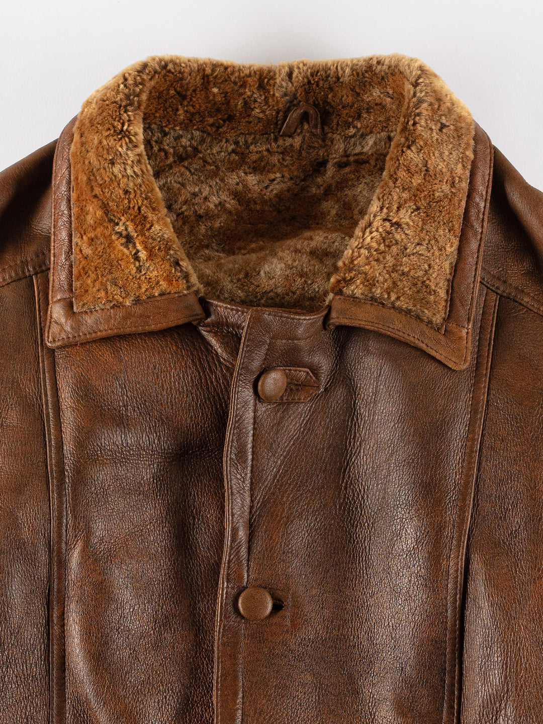 Vintage 80's Men Sheepskin Coat in BrownVN486