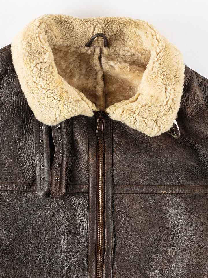 Vintage 90's Men Sheepskin Jacket in BrownVN182