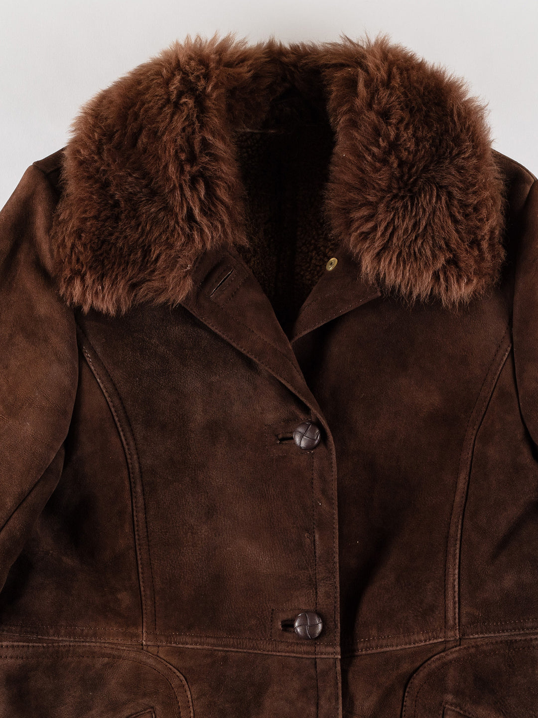 Vintage 70's Women Sheepskin Coat in BrownMN672