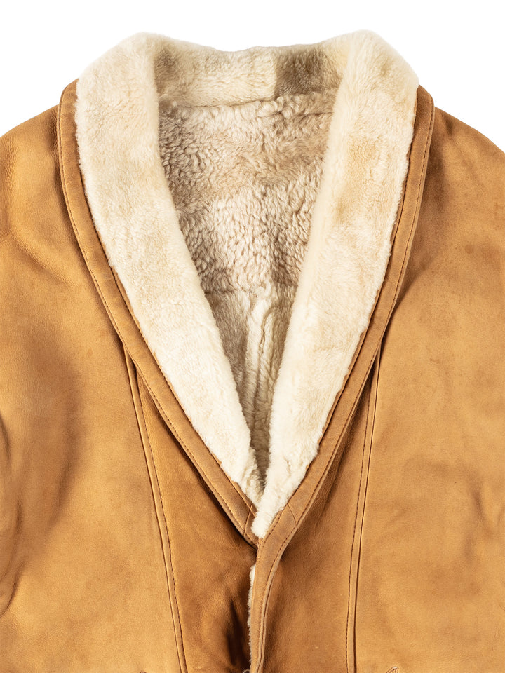 Vintage 80's Men Sheepskin Coat in BeigeVN106
