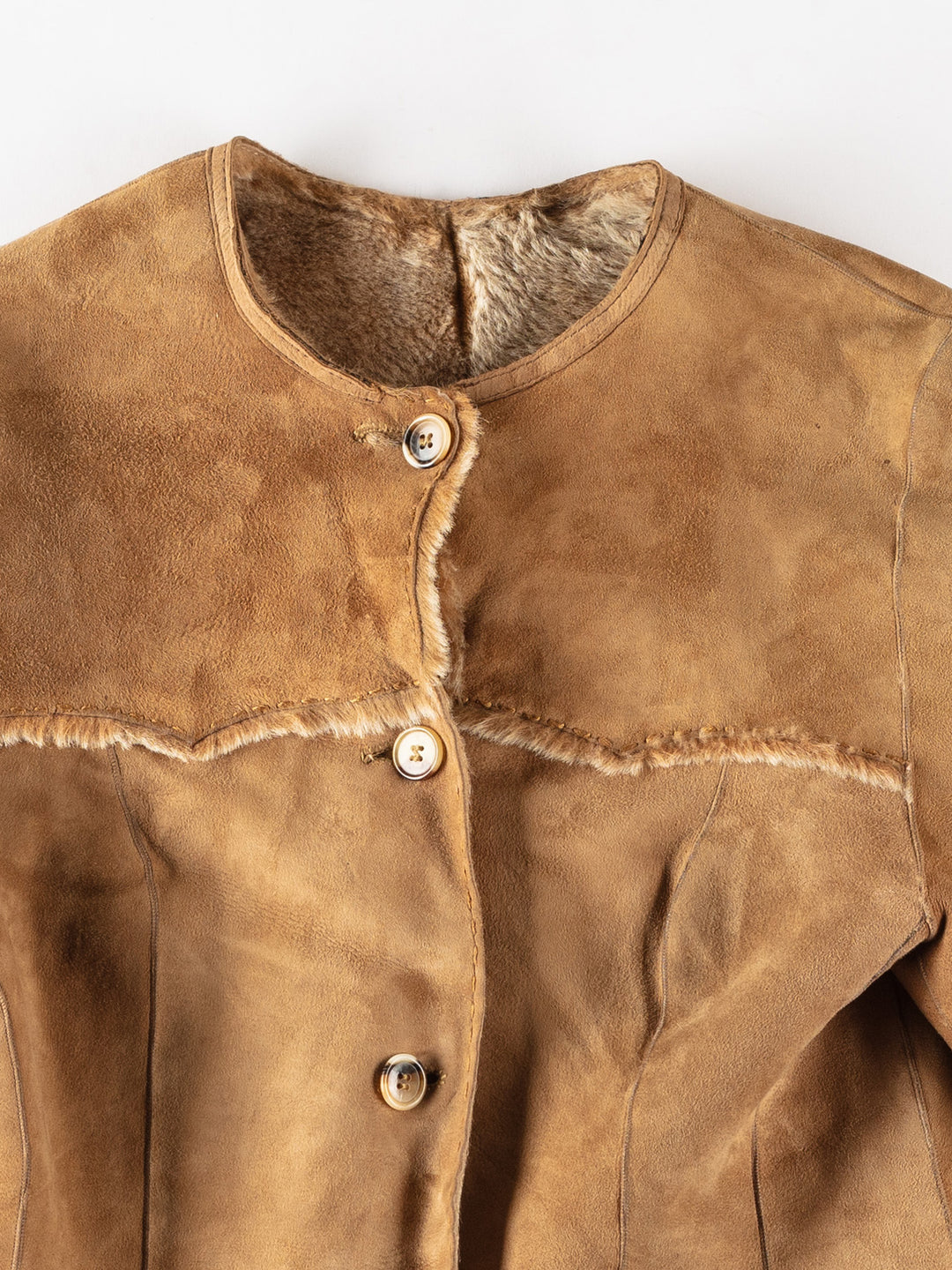 Vintage 70's Women Sheepskin Jacket in BrownMN353