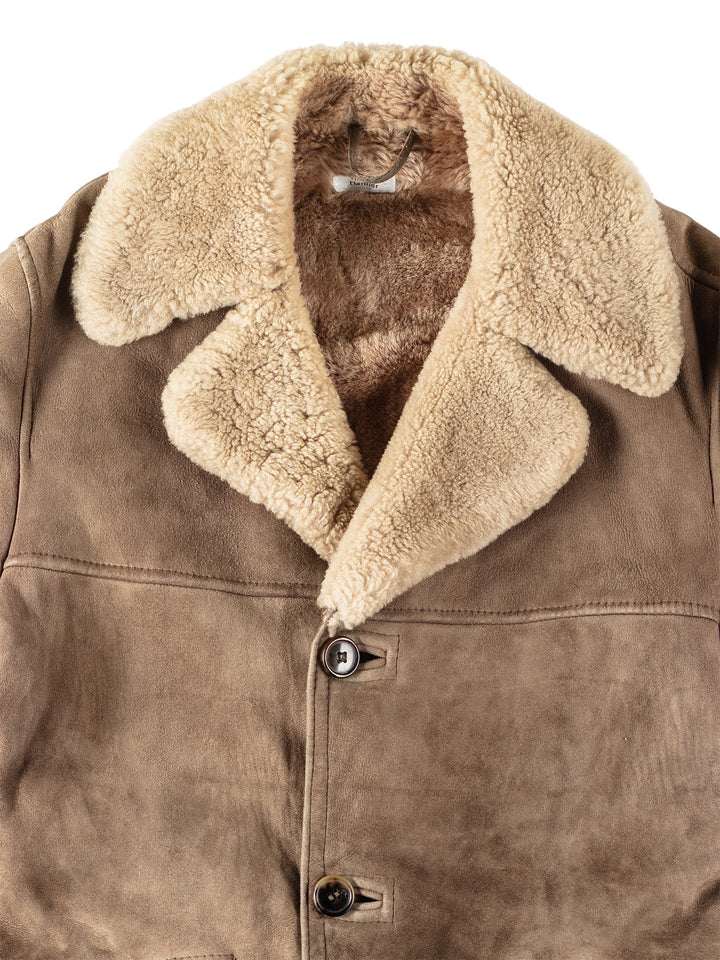 Vintage 80's Men Sheepskin Coat in BeigeVN116