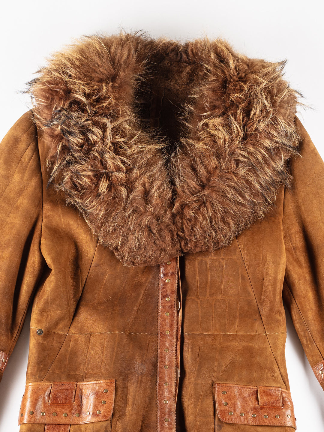 Vintage 90's Women Sheepskin Jacket in BrownMN224