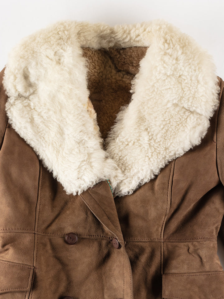 Vintage 70's Women Sheepskin Coat in BrownMN264