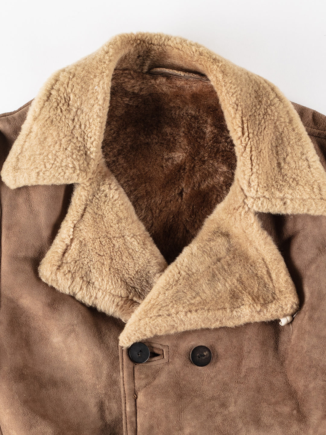 Vintage 80's Men Sheepskin Coat in BrownVN118
