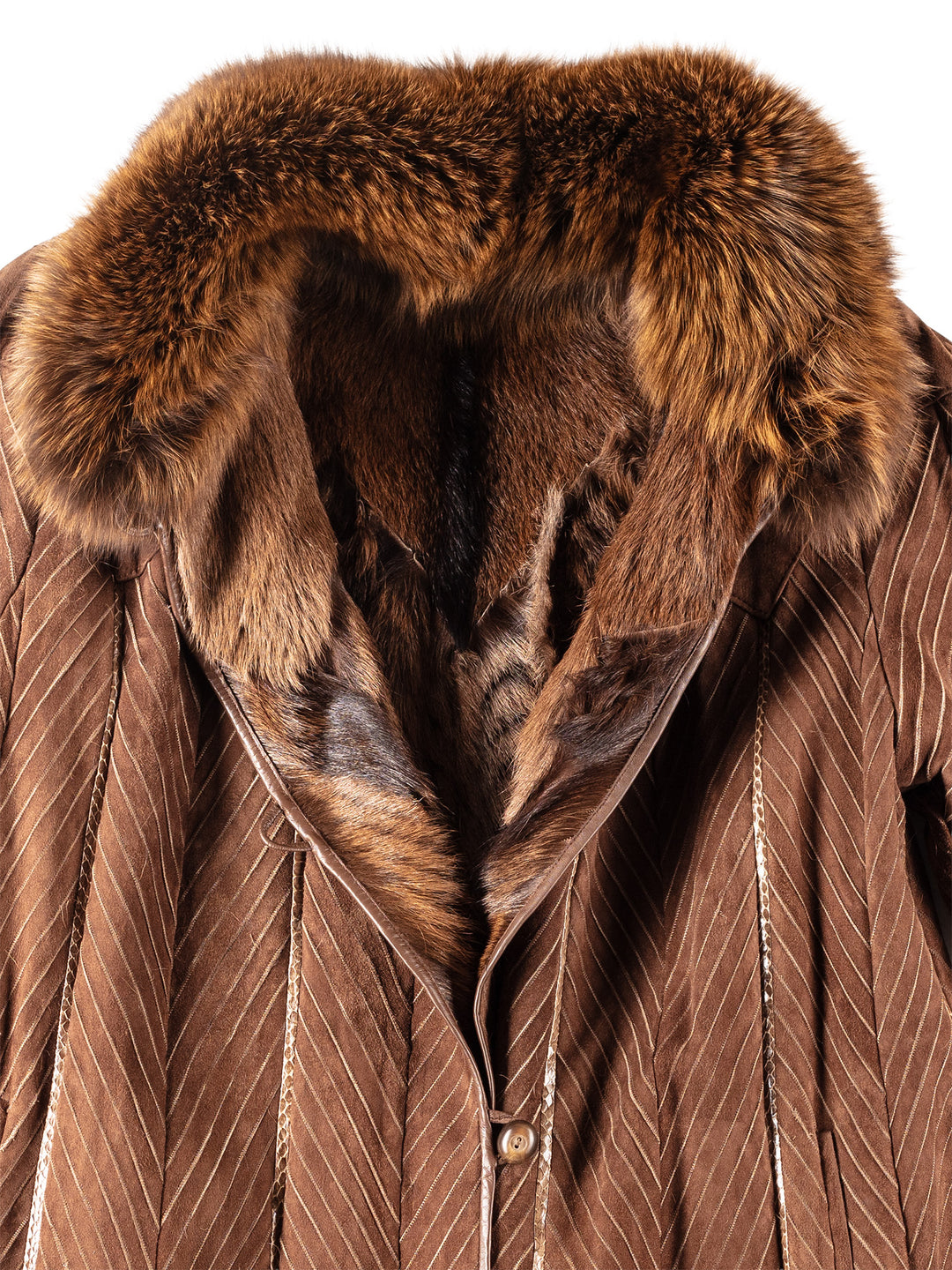 Vintage 70's Women Fur Coat in Brown