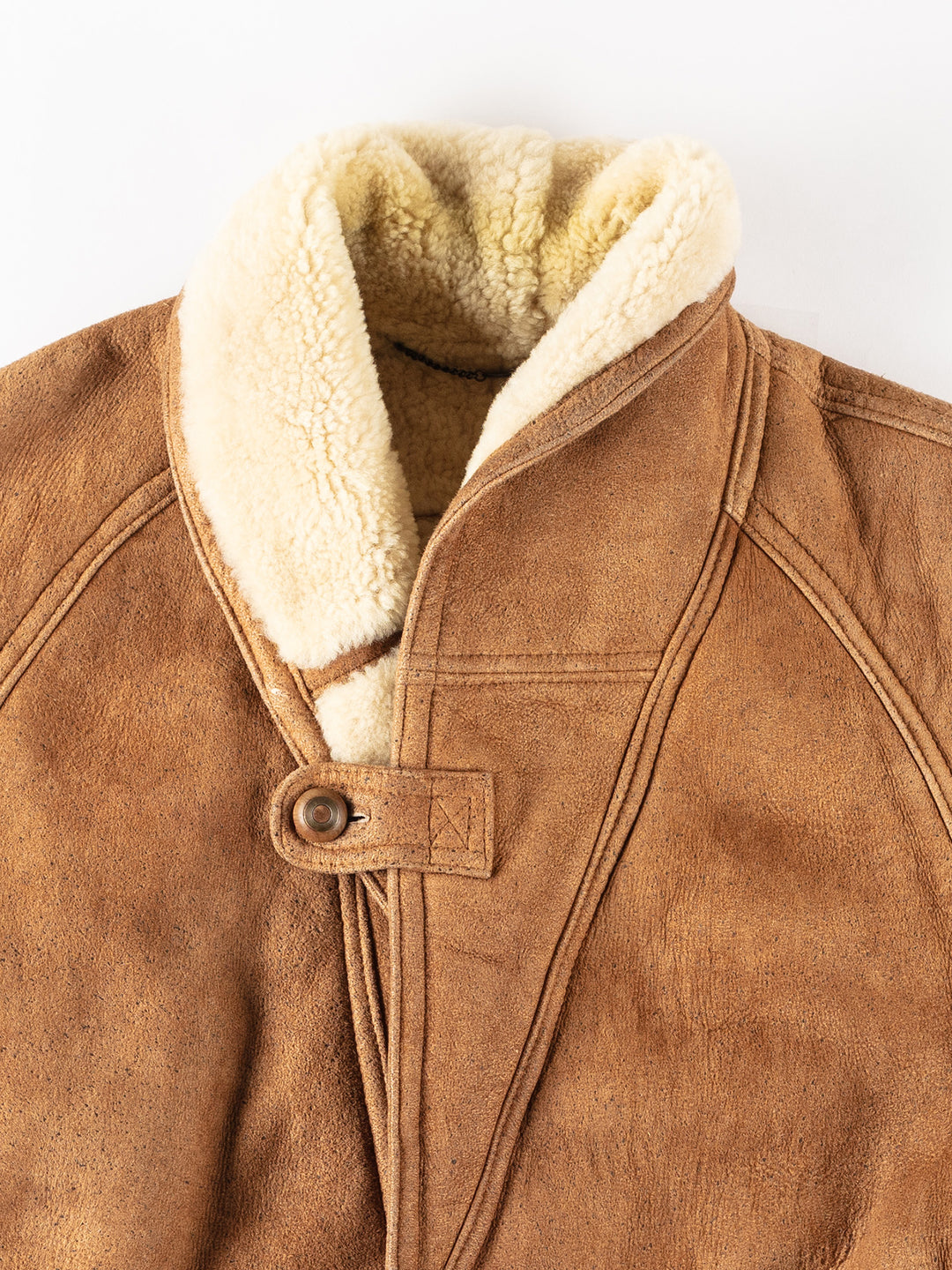 Vintage 80's Men Sheepskin Coat in BrownVN244