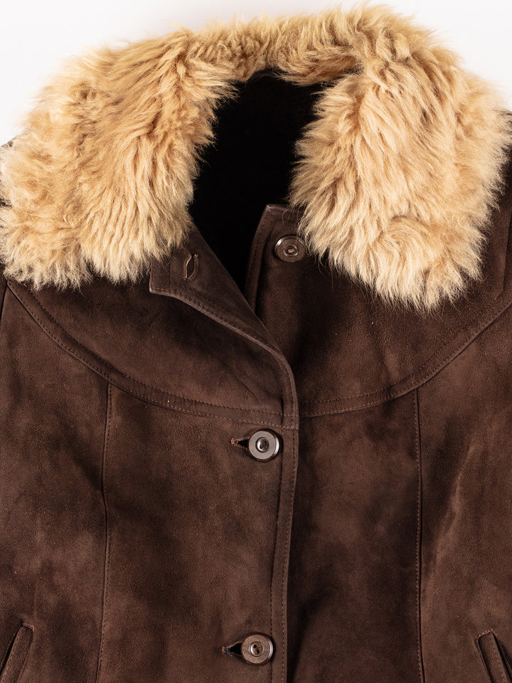 Vintage 70's Women Sheepskin Coat in BrownMN334
