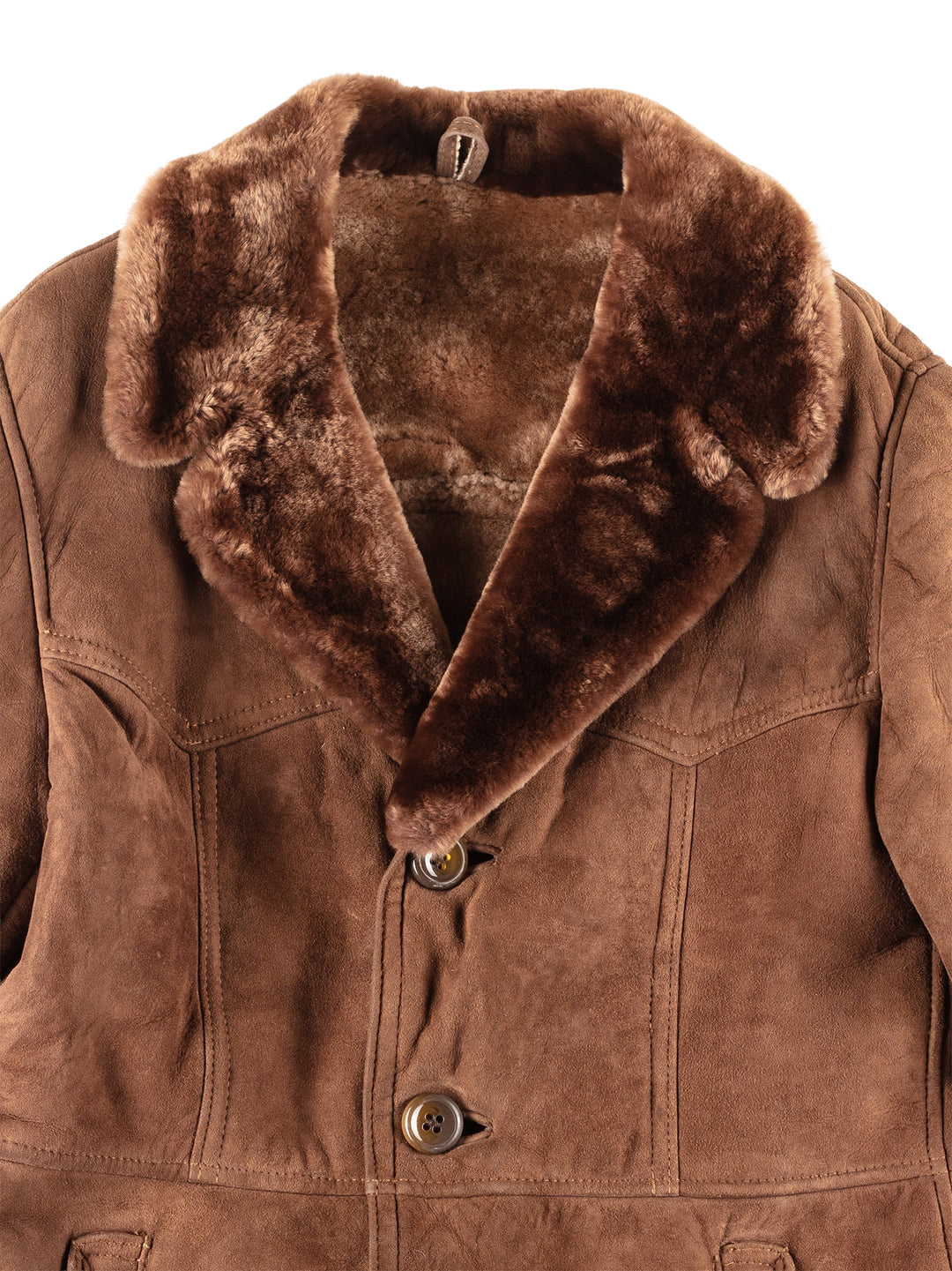 Vintage 70's Men Sheepskin Coat in Brown