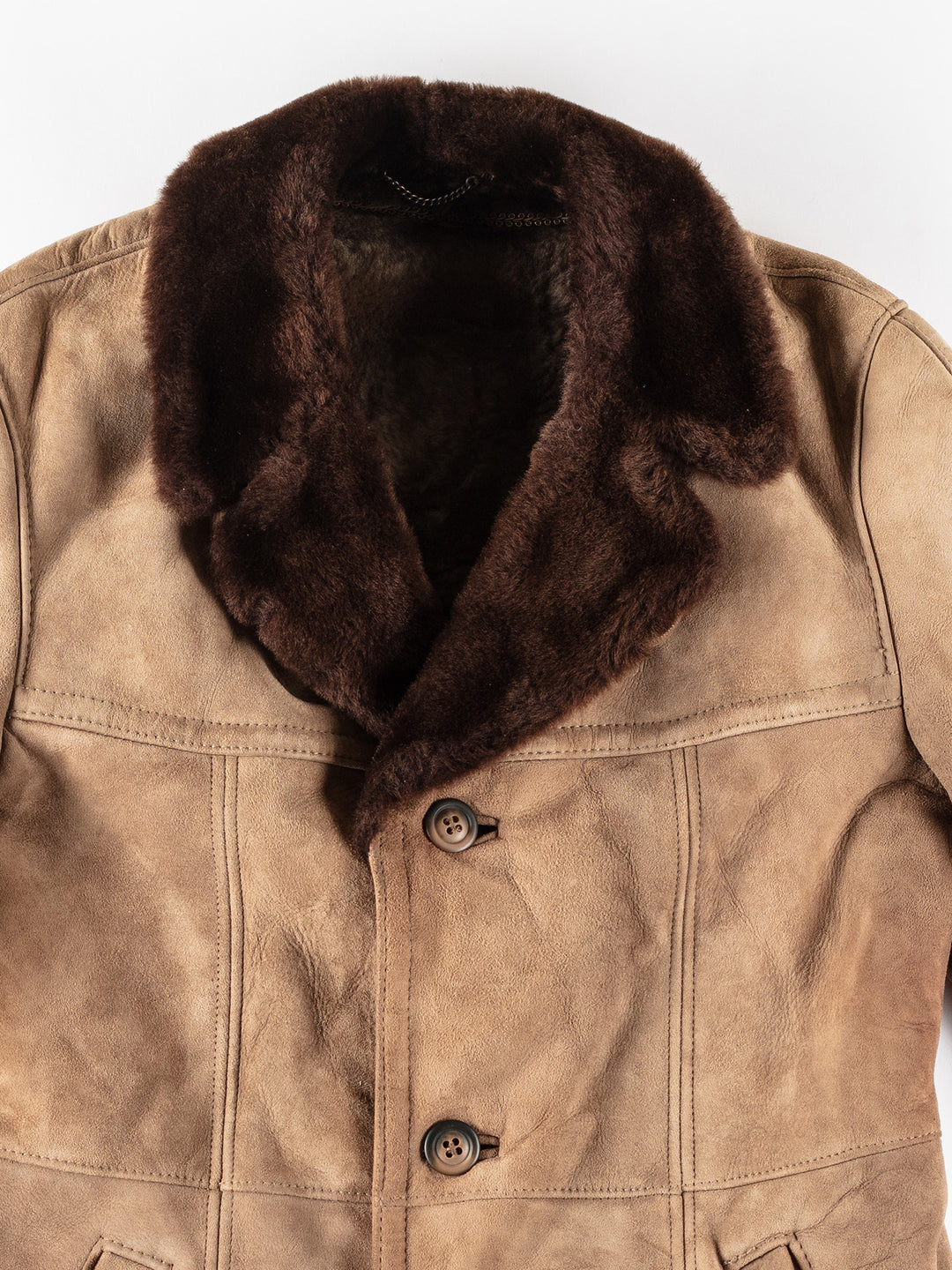 Vintage 70's Men Sheepskin Coat in BeigeVN144