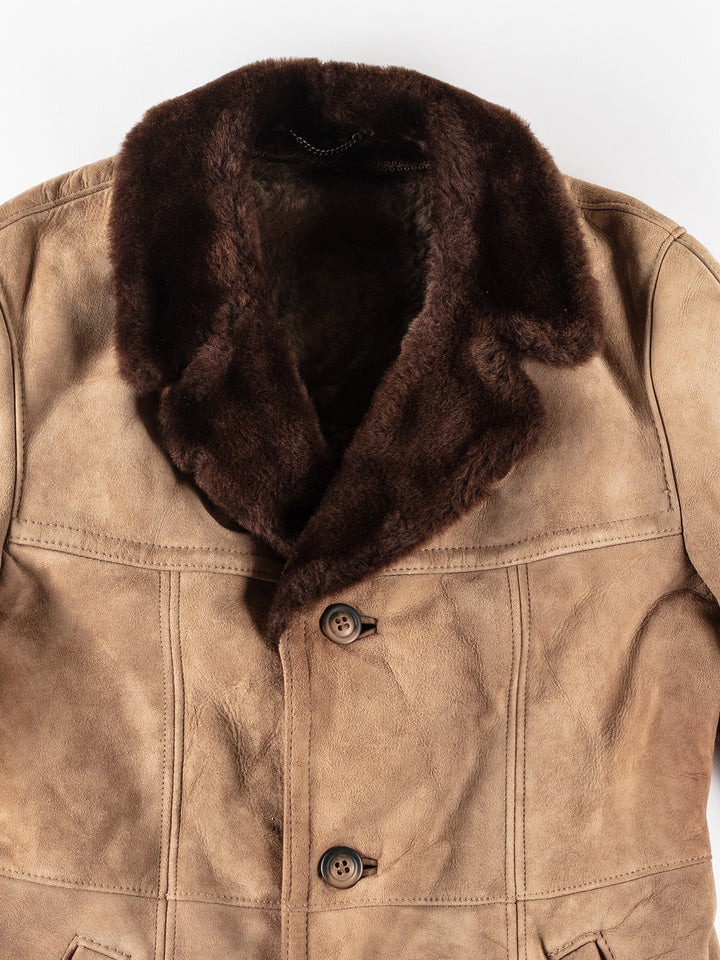 Vintage 70's Men Sheepskin Coat in BeigeVN144