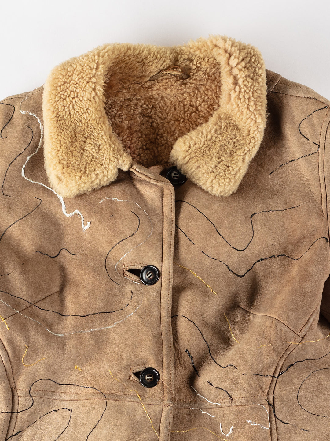 Vintage 70's Women Sheepskin Coat in BeigeMN532