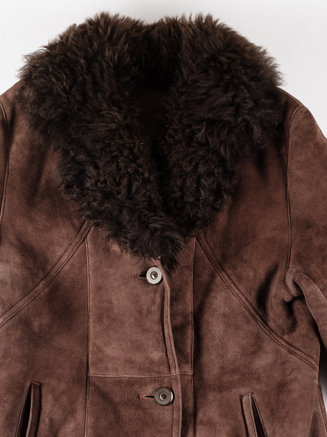 Vintage 80's Women Sheepskin Coat in BrownMN162