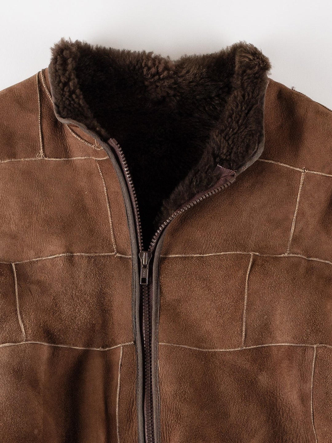 Vintage 80's Women Sheepskin Jacket in BrownMN531