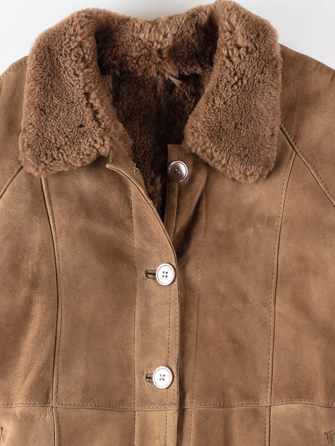 Vintage 80's Women Sheepskin Coat in BeigeMN153