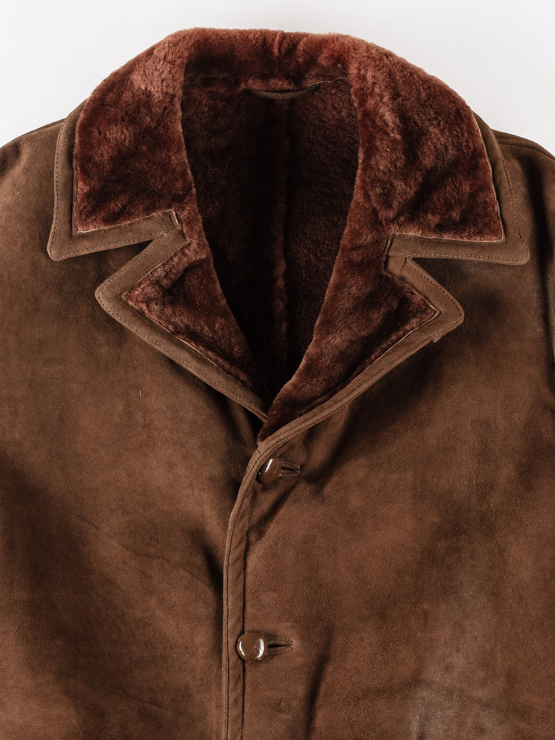 Vintage 80's Men Sheepskin Coat in BrownVN205