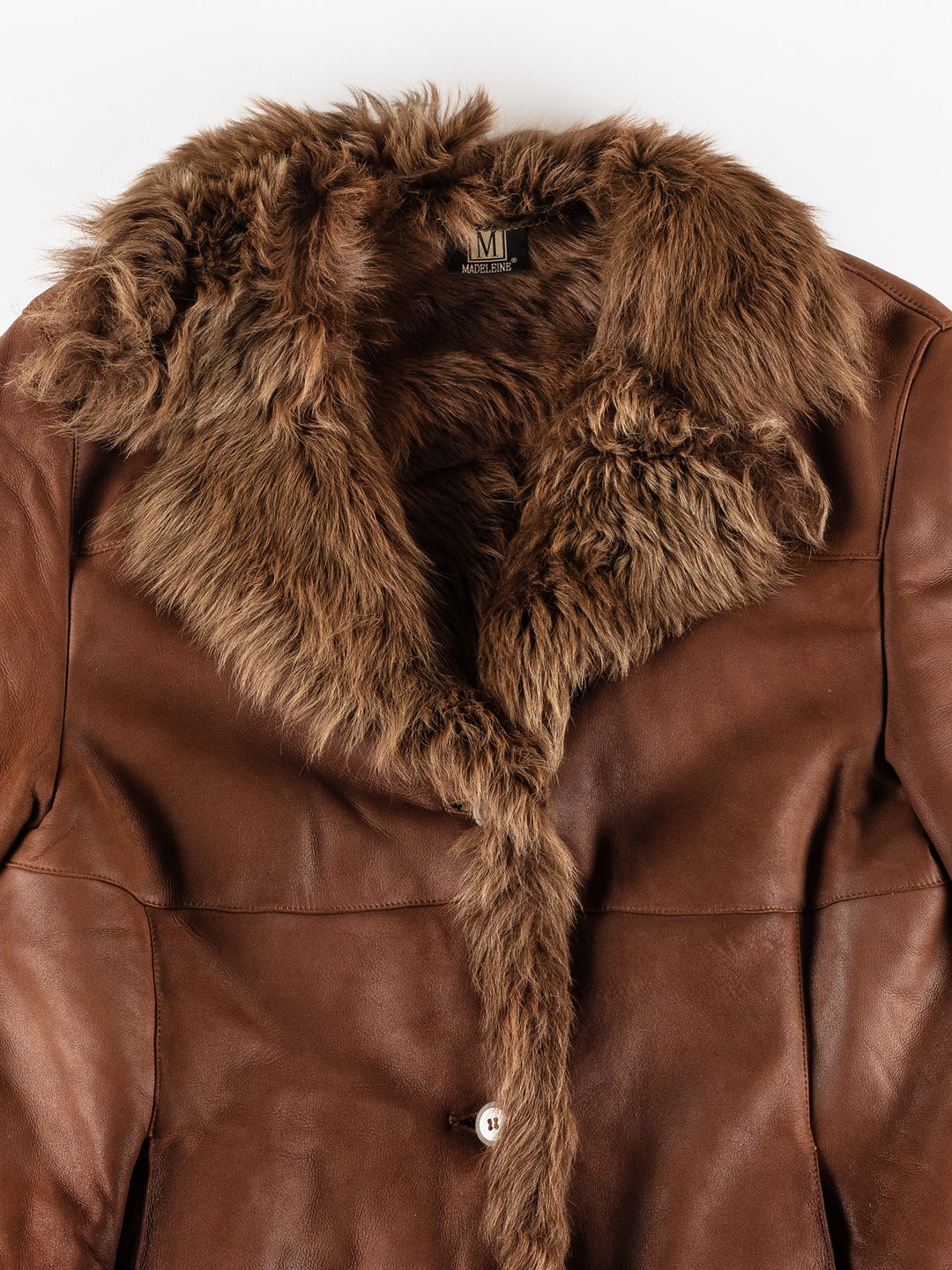 Vintage 80's Women Sheepskin Coat in BrownMN430