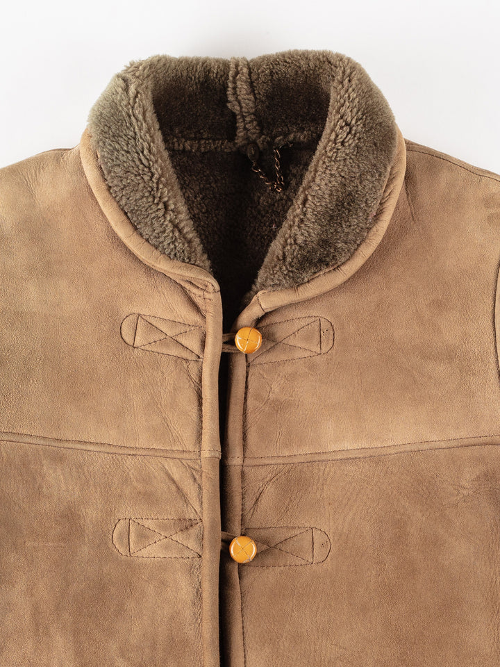 Vintage 80's Women Sheepskin Coat in BeigeMN199