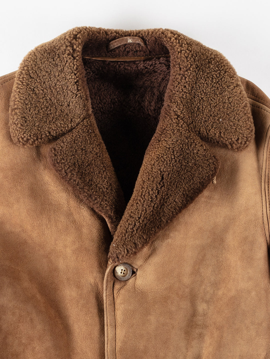 Vintage 80's Men Sheepskin Coat in BrownVN143