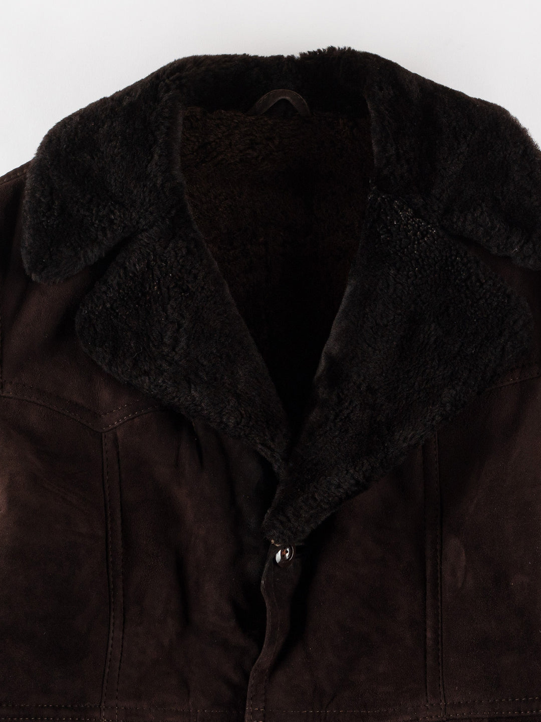 Vintage 80's Men Sheepskin Coat in BrownVN481