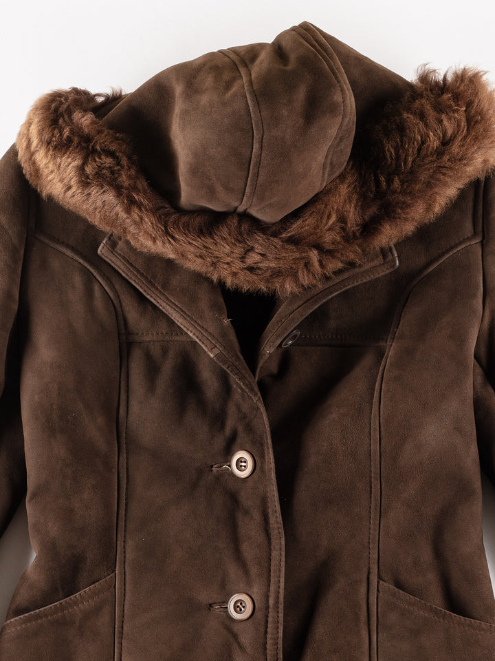 Vintage 70's Women Sheepskin Coat in BrownMN259