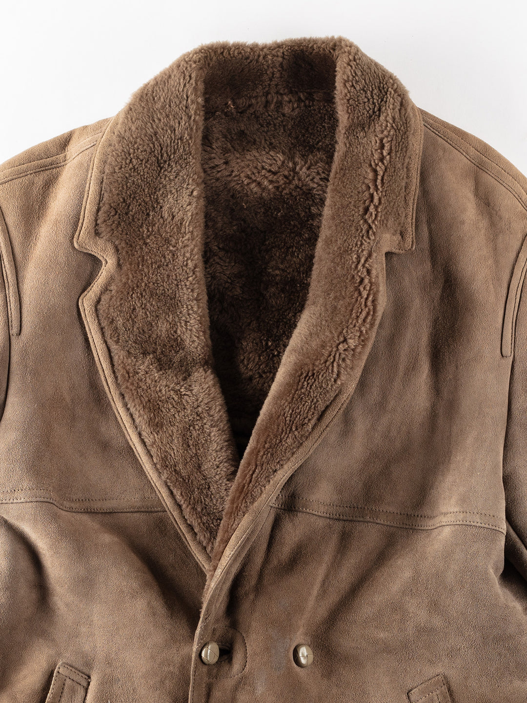 Vintage 80's Men Sheepskin Coat in BeigeVN162