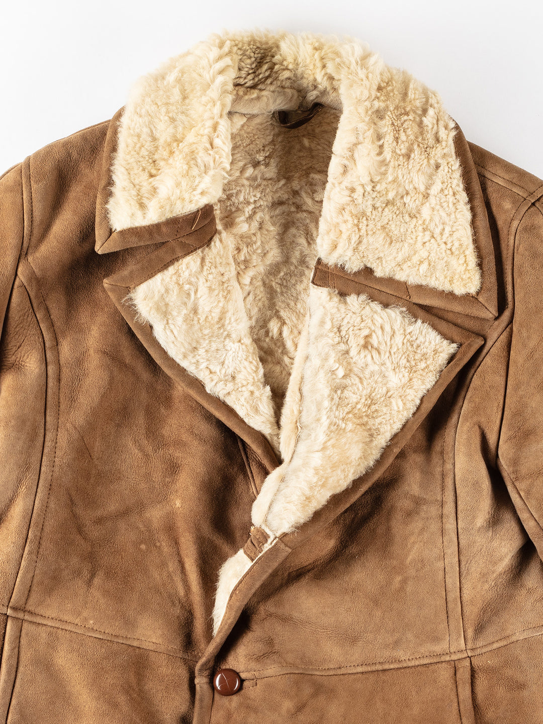 Vintage 70's Men Sheepskin Coat in BrownVN133