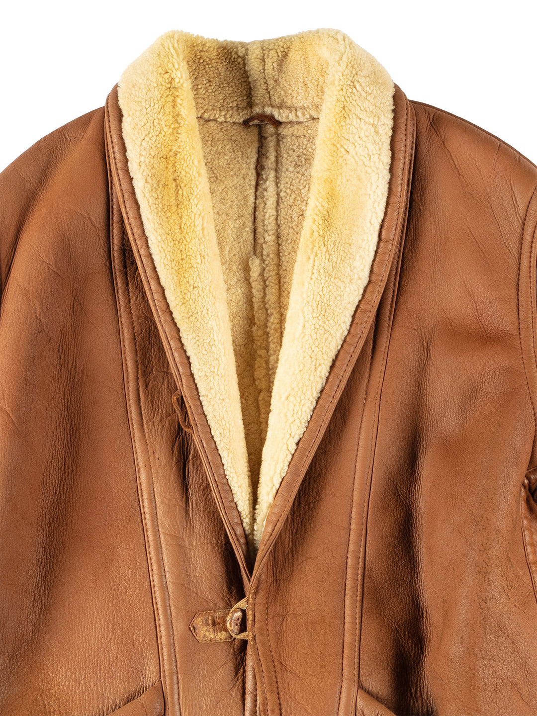 Vintage 80's Men Sheepskin Coat in BrownVN105