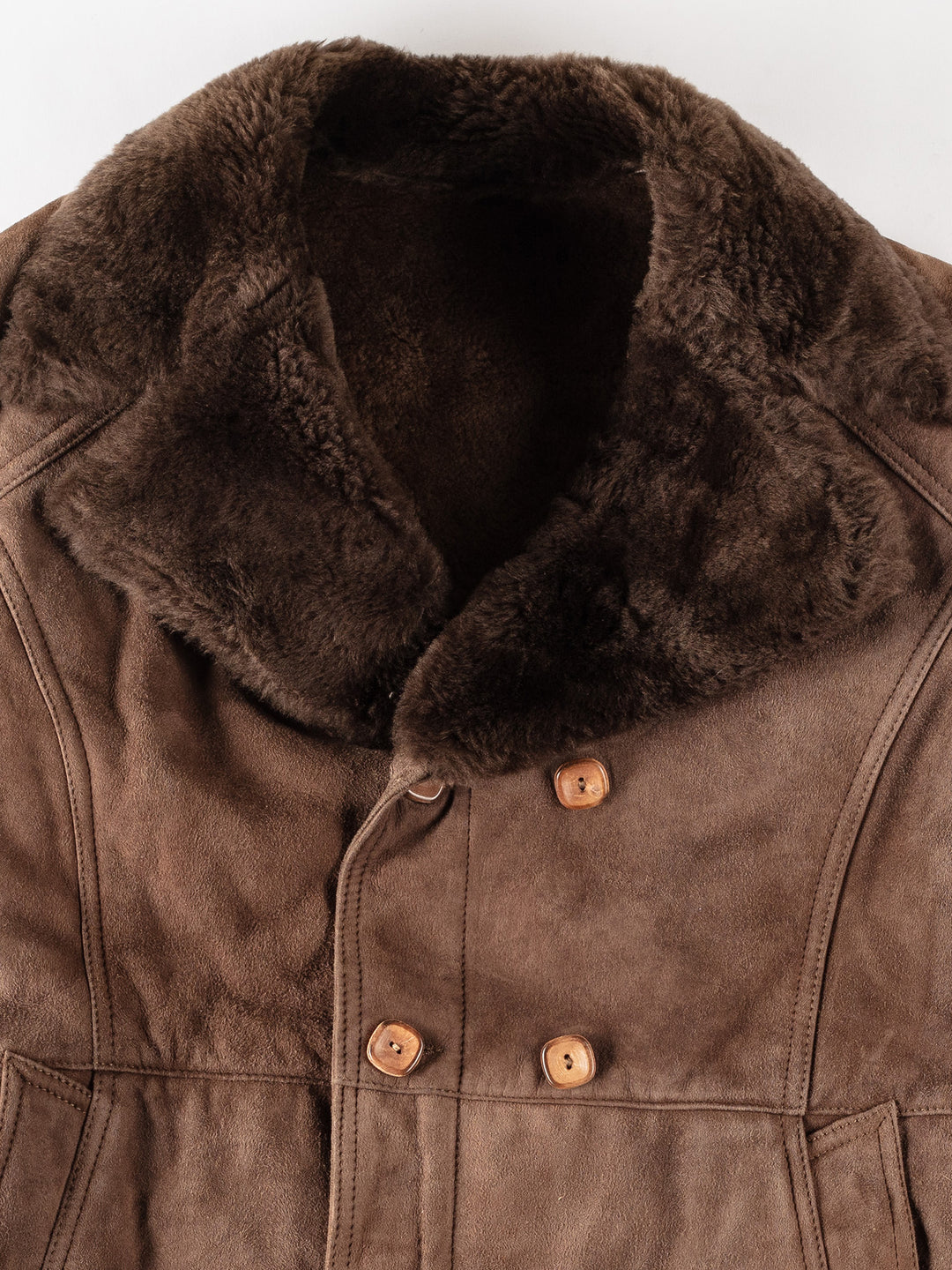 Vintage 70's Men Sheepskin Coat in BrownVN349