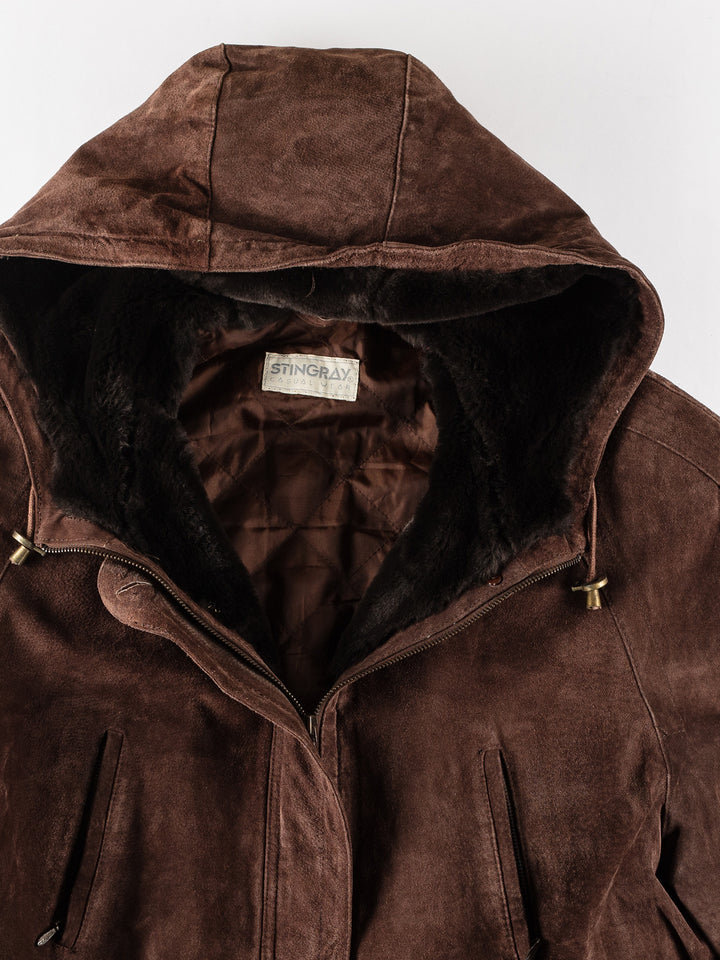 Vintage 90's Men Suede Jacket in BrownVN172