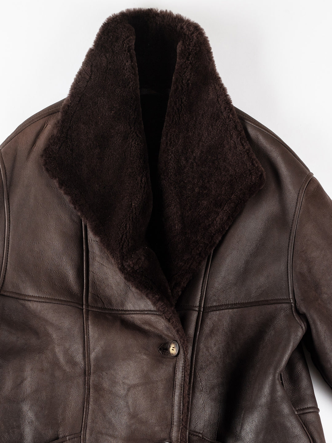 Vintage 80's Women Sheepskin Coat in BrownMN170