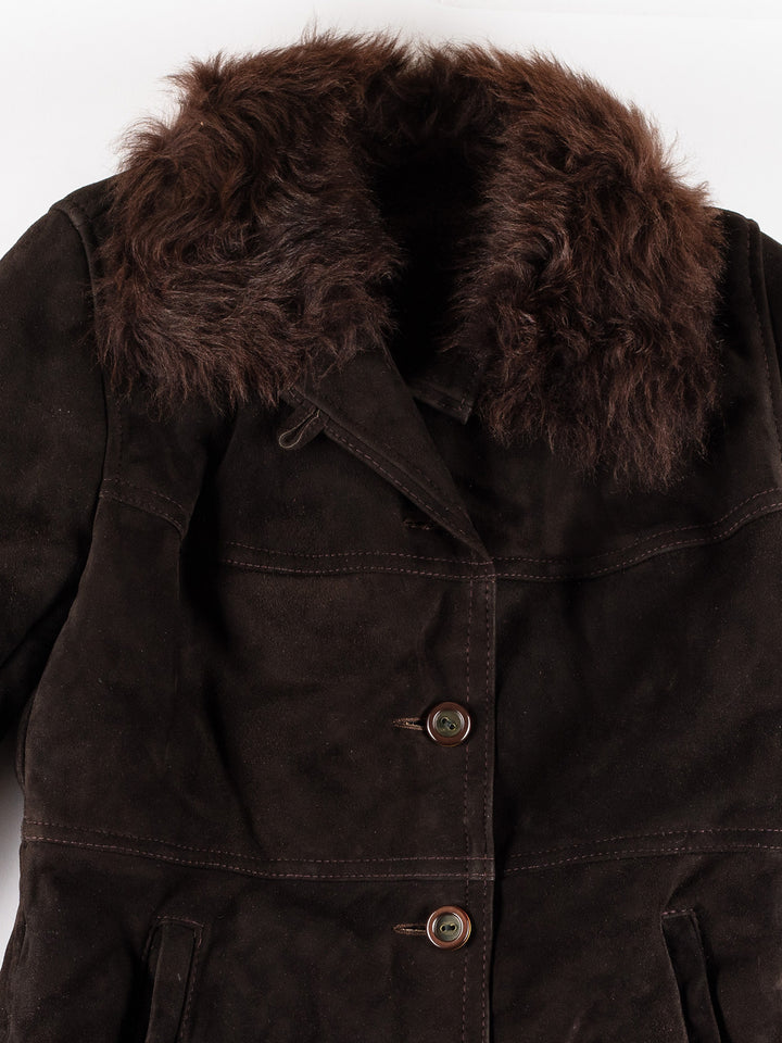 Vintage 70's Women Sheepskin Coat in BrownMN439