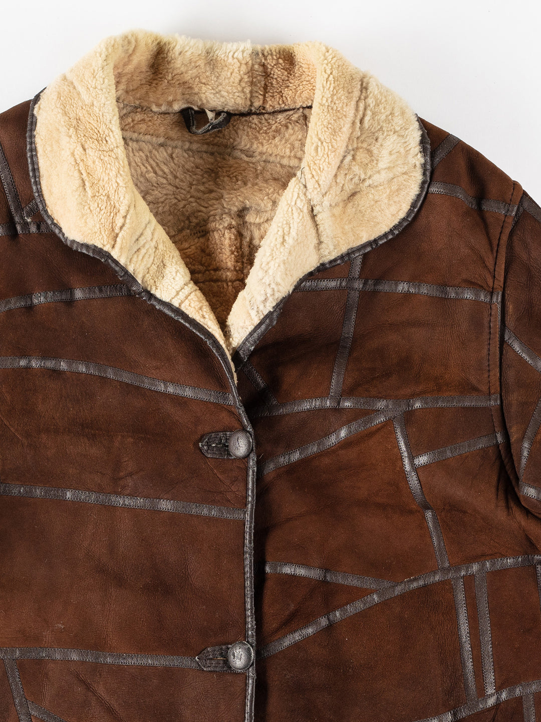 Vintage 80's Women Sheepskin Coat in BrownMN135
