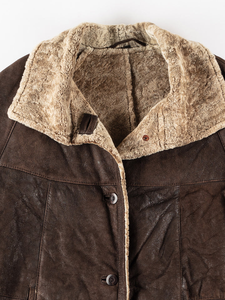 Vintage 70's Women Sheepskin Coat in BrownMN194