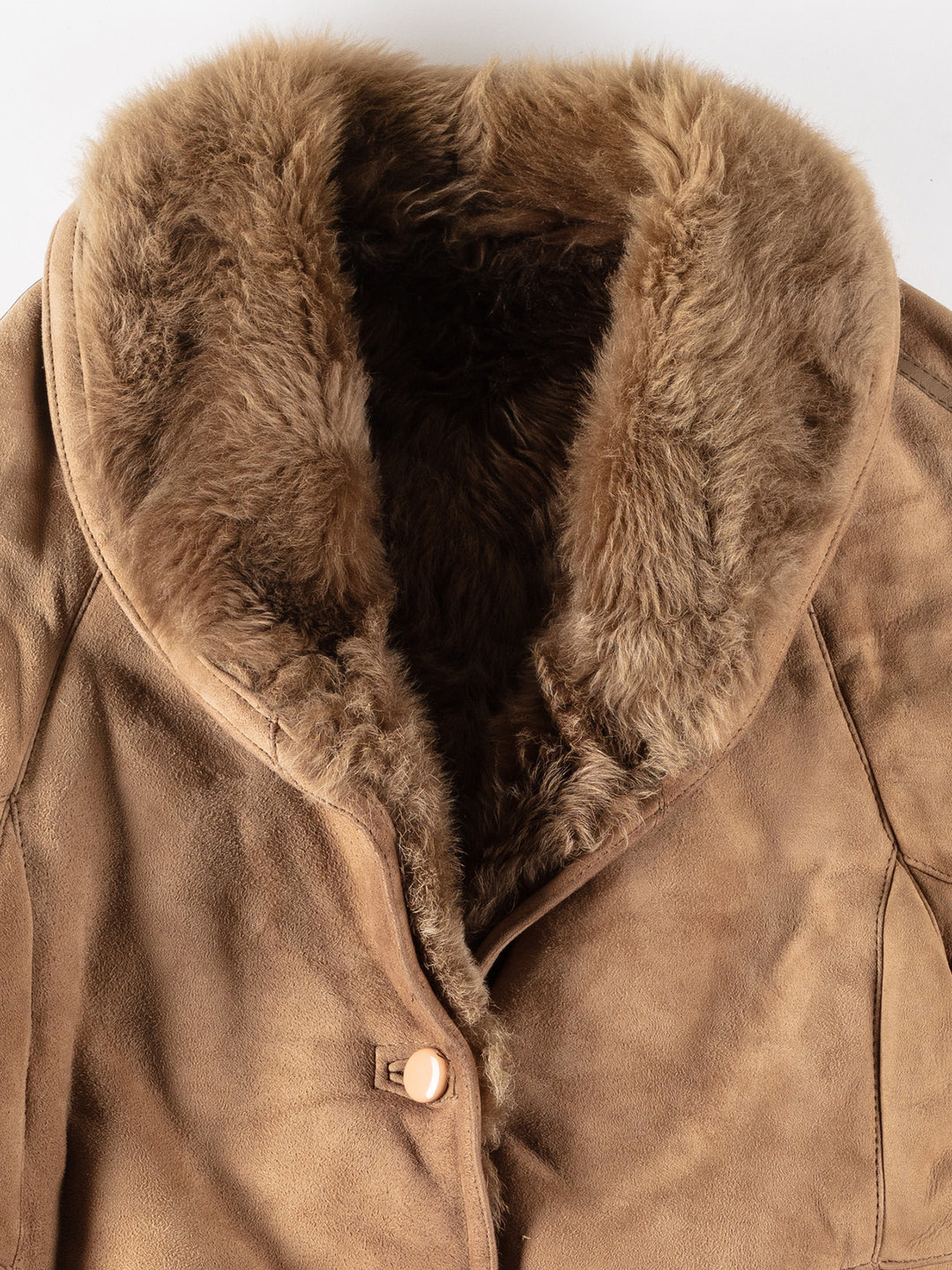 Vintage 80's Women Sheepskin Coat in BrownMN172
