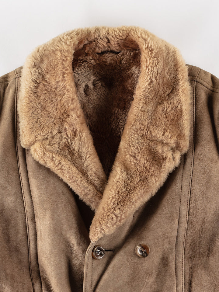 Vintage 70's Men Sheepskin Coat in BeigeVN614