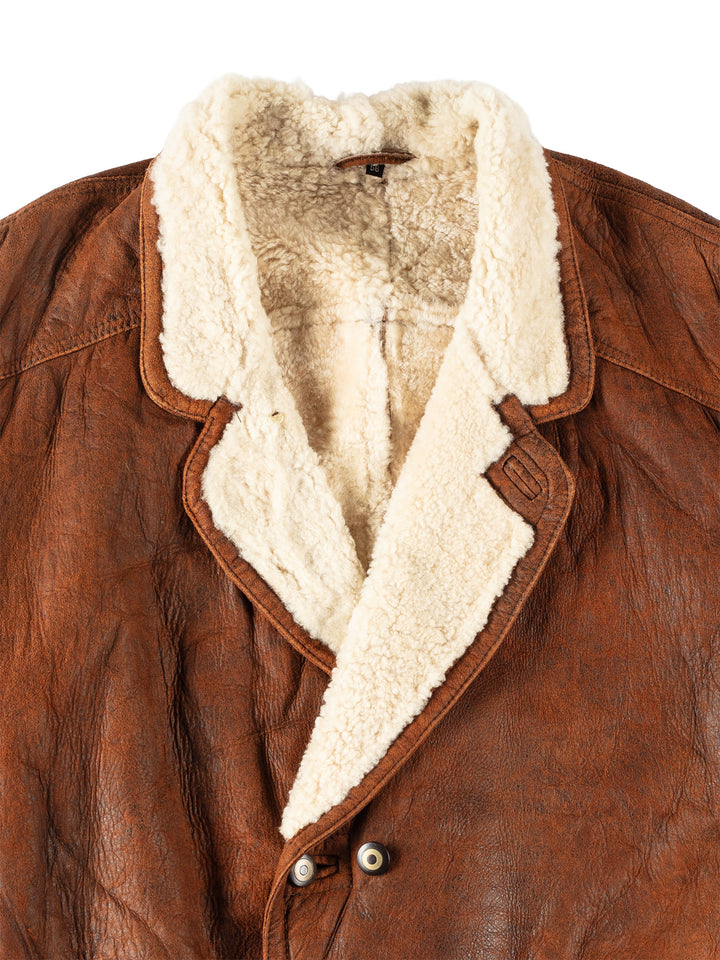 Vintage 80's Men Sheepskin Coat in BrownVN110