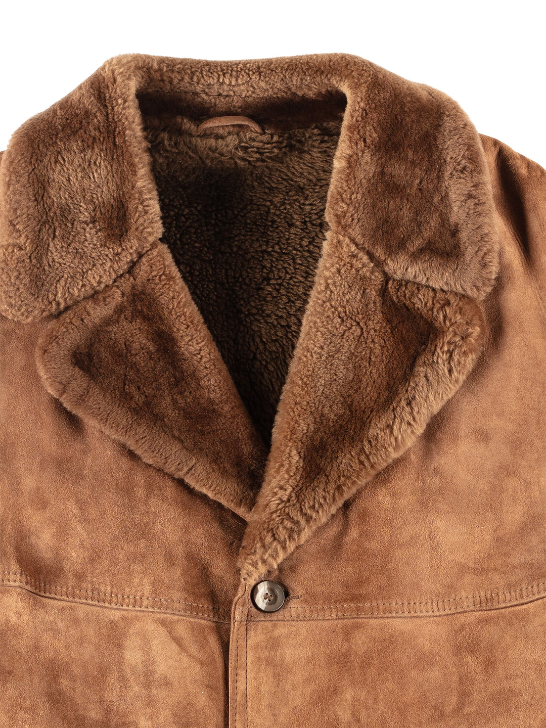 Vintage 70's Men Sheepskin Coat in Brown