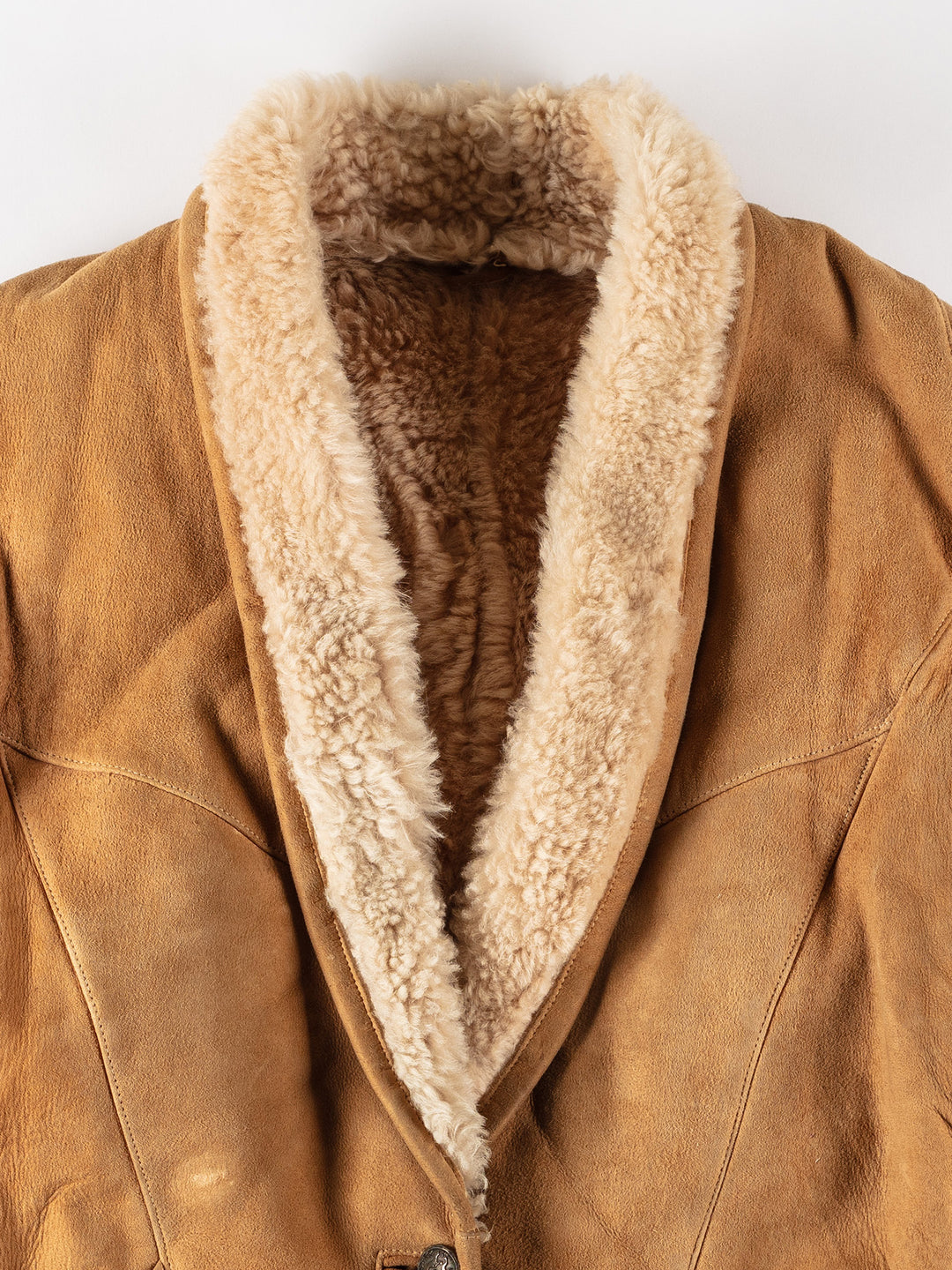 Vintage 80's Women Sheepskin Coat in BrownMN523