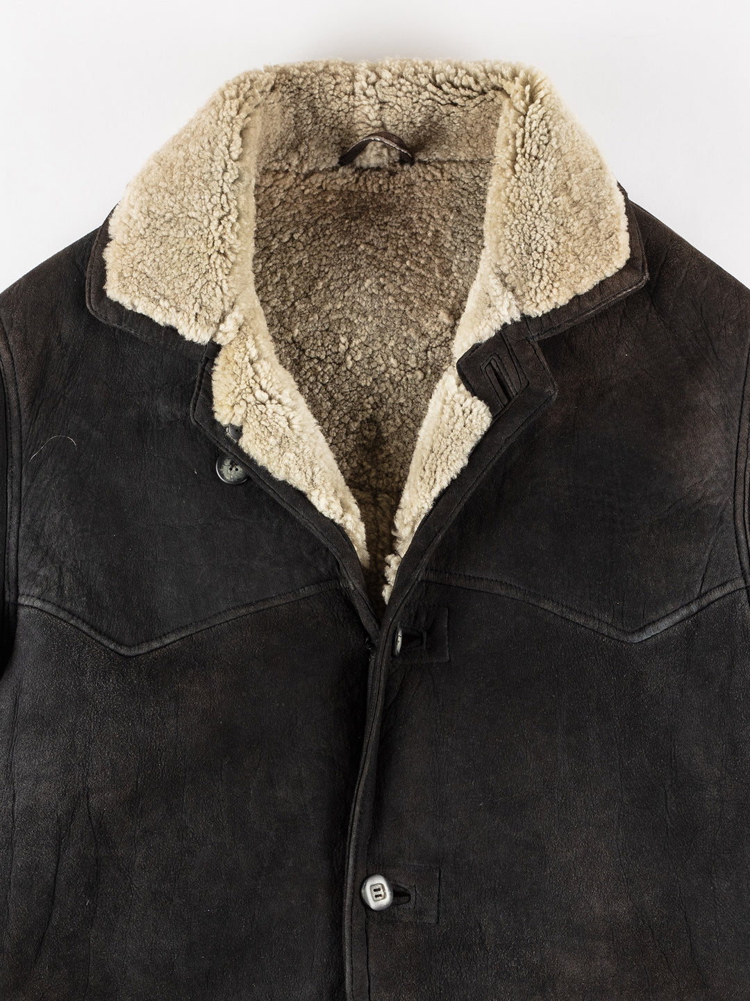 Vintage 70's Men Sheepskin Coat in BlackVN228