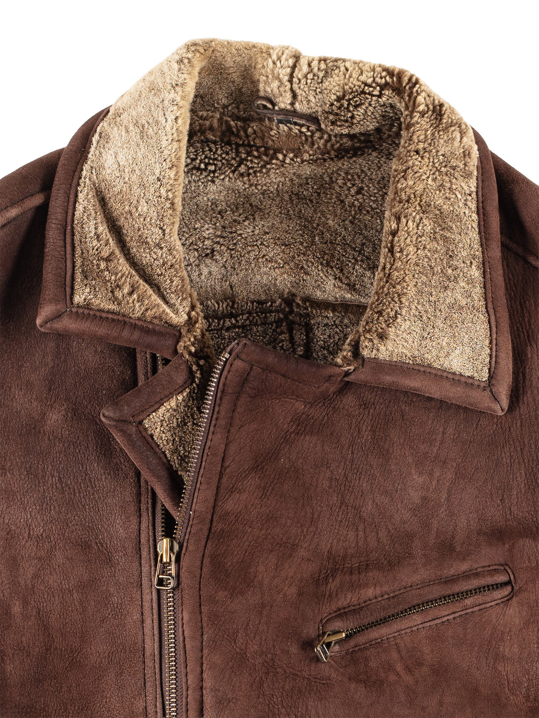 Vintage 90's Men Sheepskin Jacket in Brown