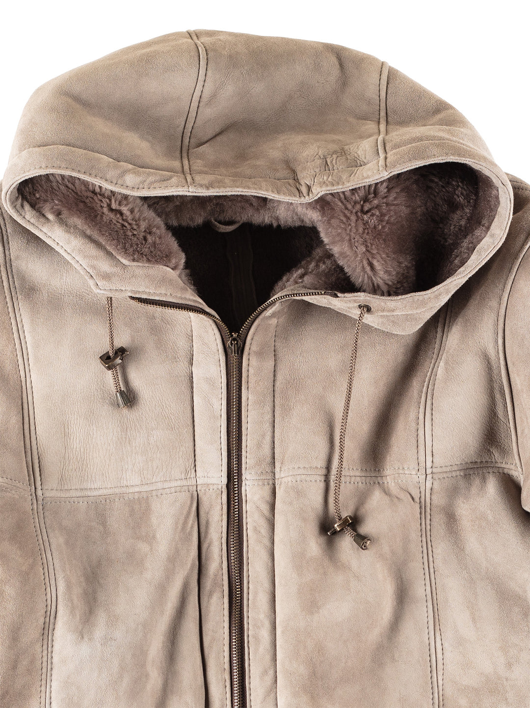 Vintage 90's Women Sheepskin Coat in Gray