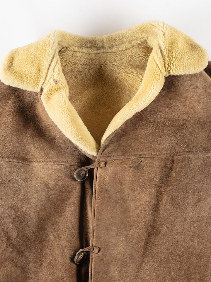 Vintage 80's Men Sheepskin Coat in BeigeVN399
