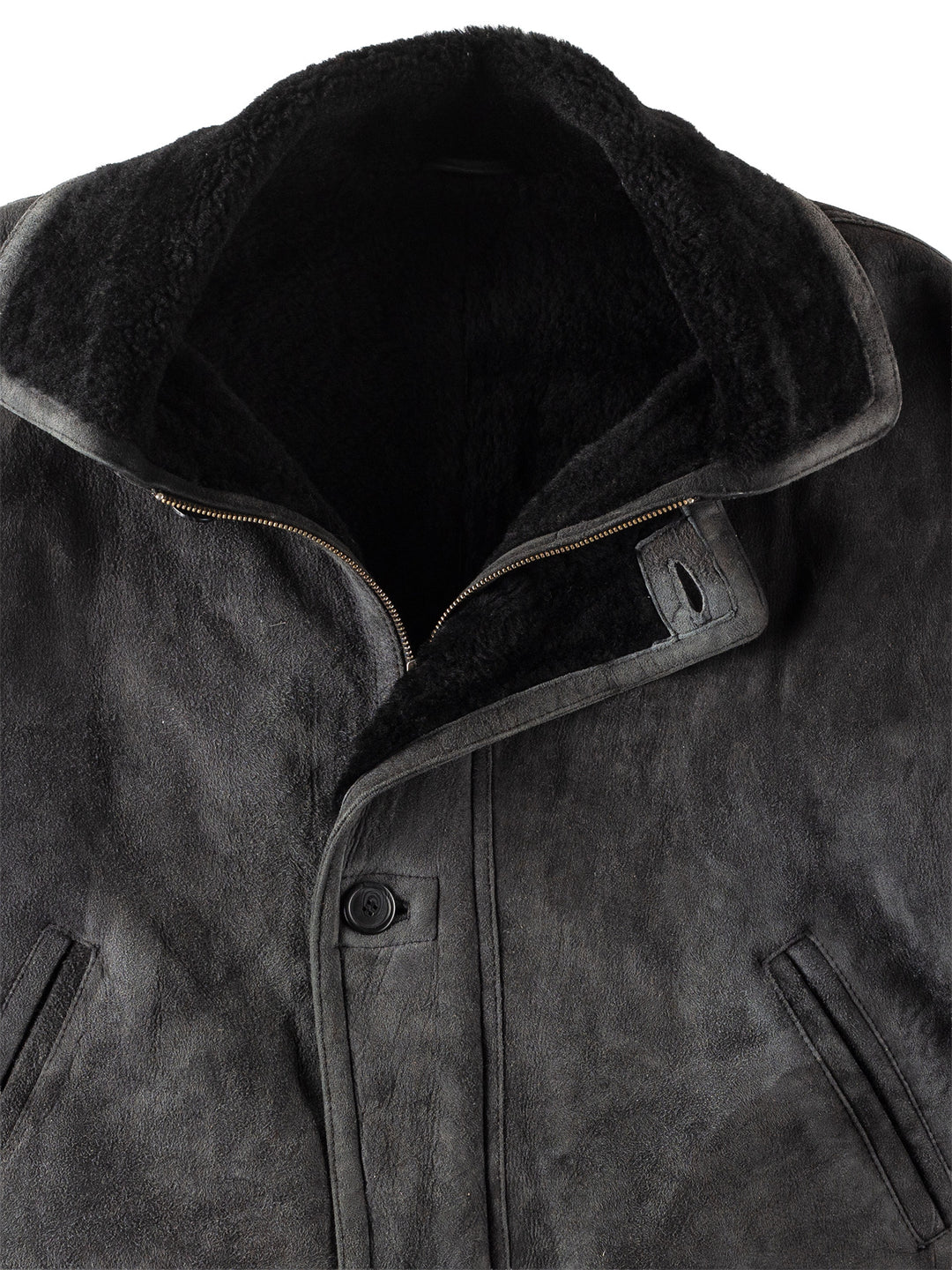 Vintage 90's Men Sheepskin Coat in BlackVN151