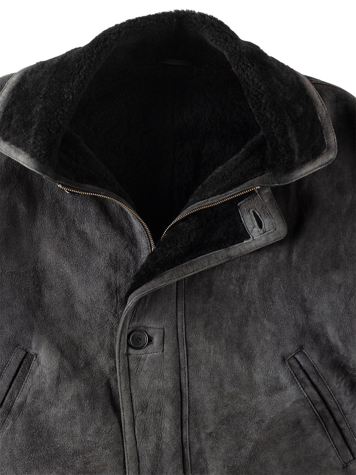 Vintage 90's Men Sheepskin Coat in BlackVN151
