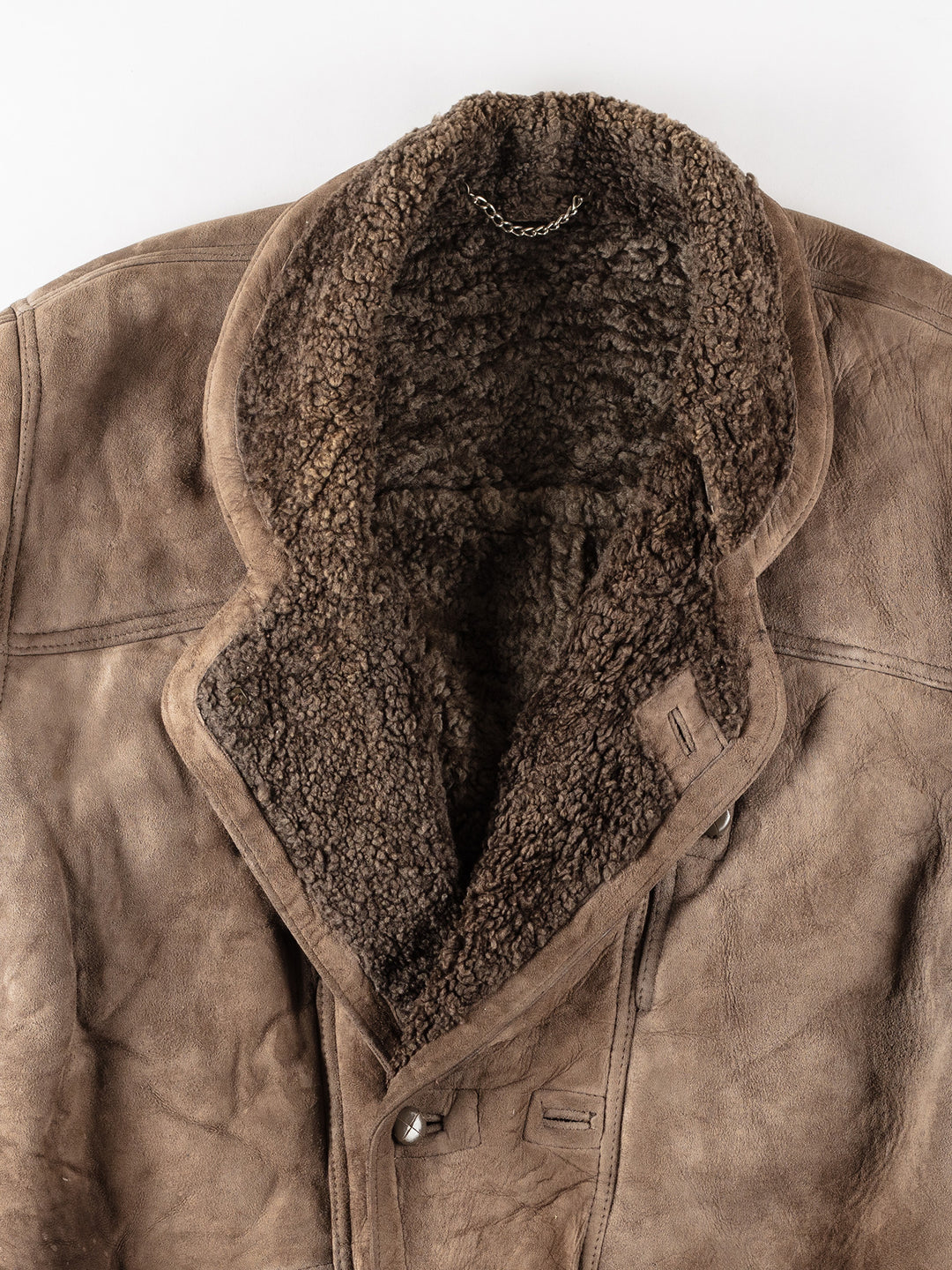Vintage 80's Men Sheepskin Coat in GrayVN222
