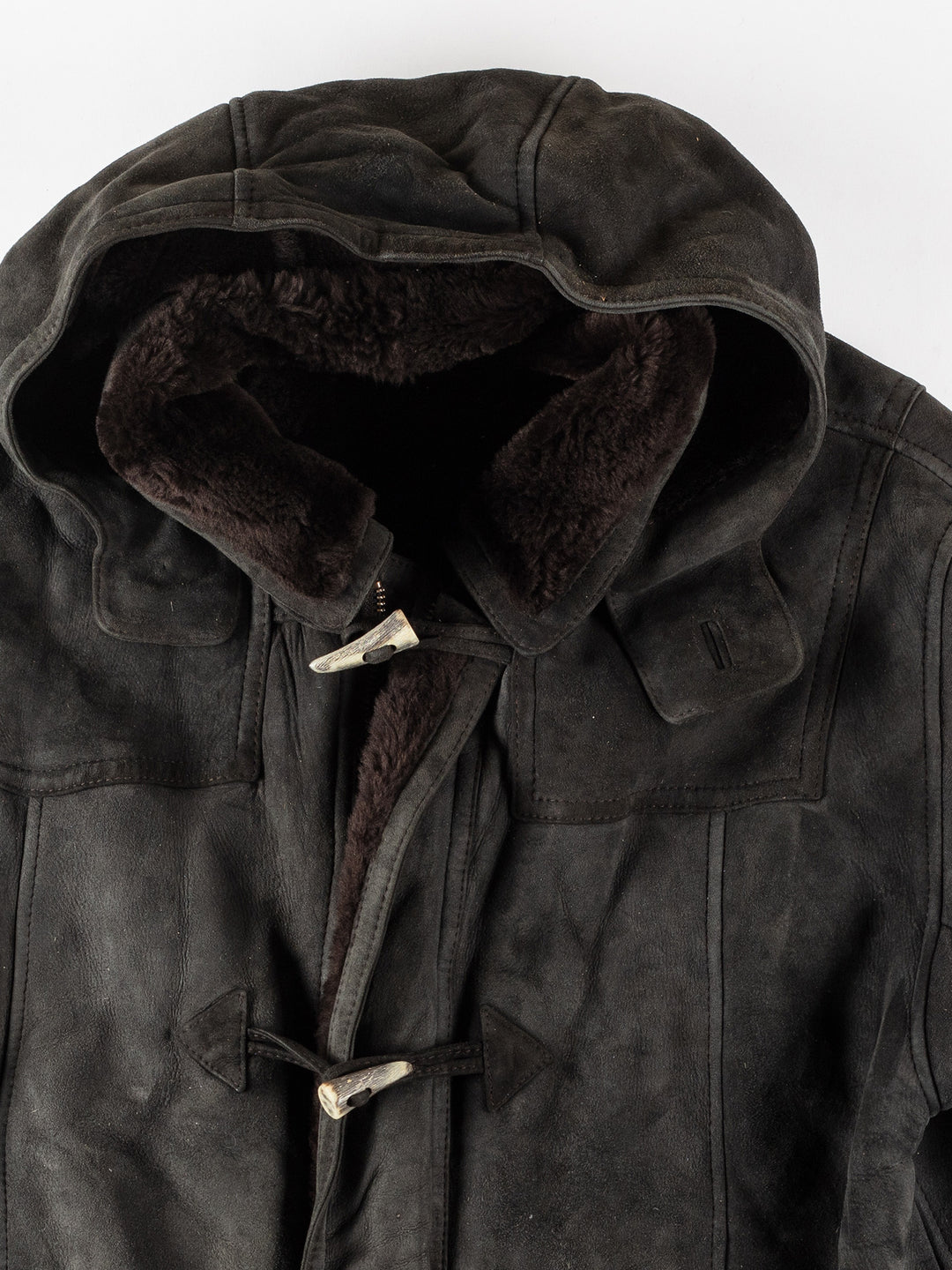 Vintage 80's Men Sheepskin Coat in BlackVN127