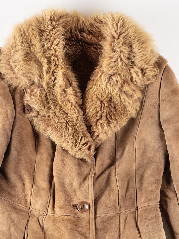 Vintage 70's Women Sheepskin Coat in BeigeMN140